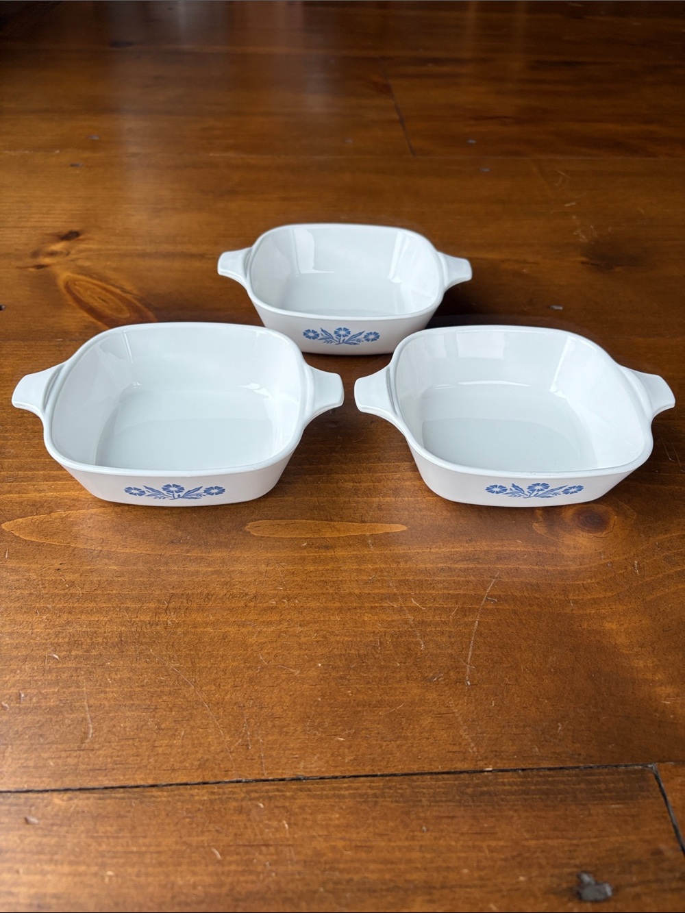Corning Ware Blue Cornflower Petite Pan P-41 Set of 3